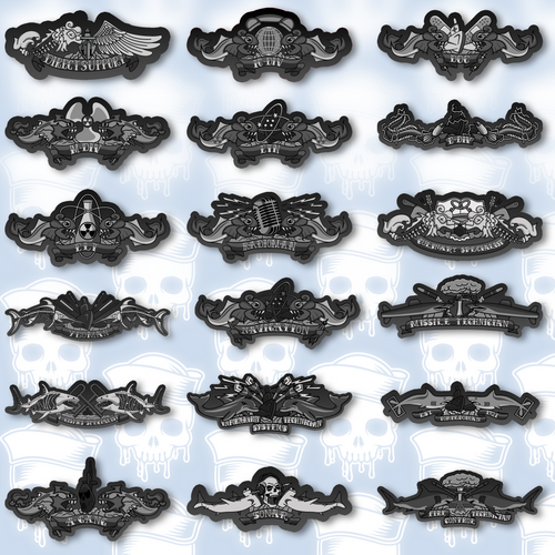 3" Custom-Designed Submarine Dolphin Stickers