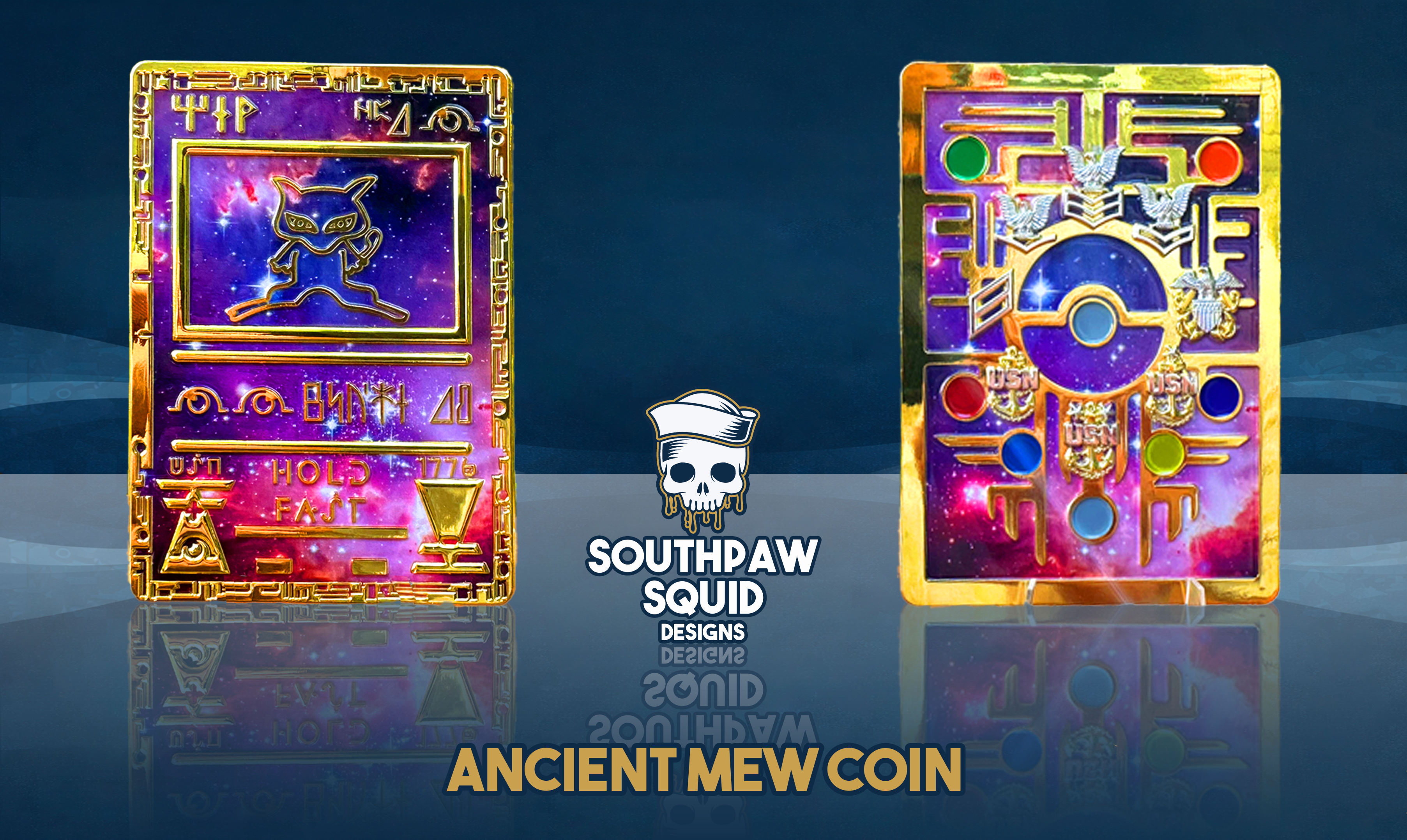 Ancient Mew Pokemon Card Challenge Coin Southpaw Squid Designs Ancient Mew Pokemon Card Challenge Coin Southpaw Squid Designs