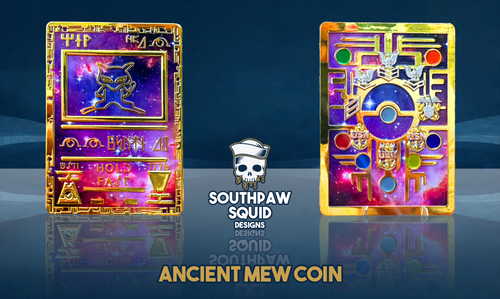 Ancient Mew Pokemon Card Challenge Coin Southpaw Squid Designs Ancient Mew Pokemon Card Challenge Coin Southpaw Squid Designs
