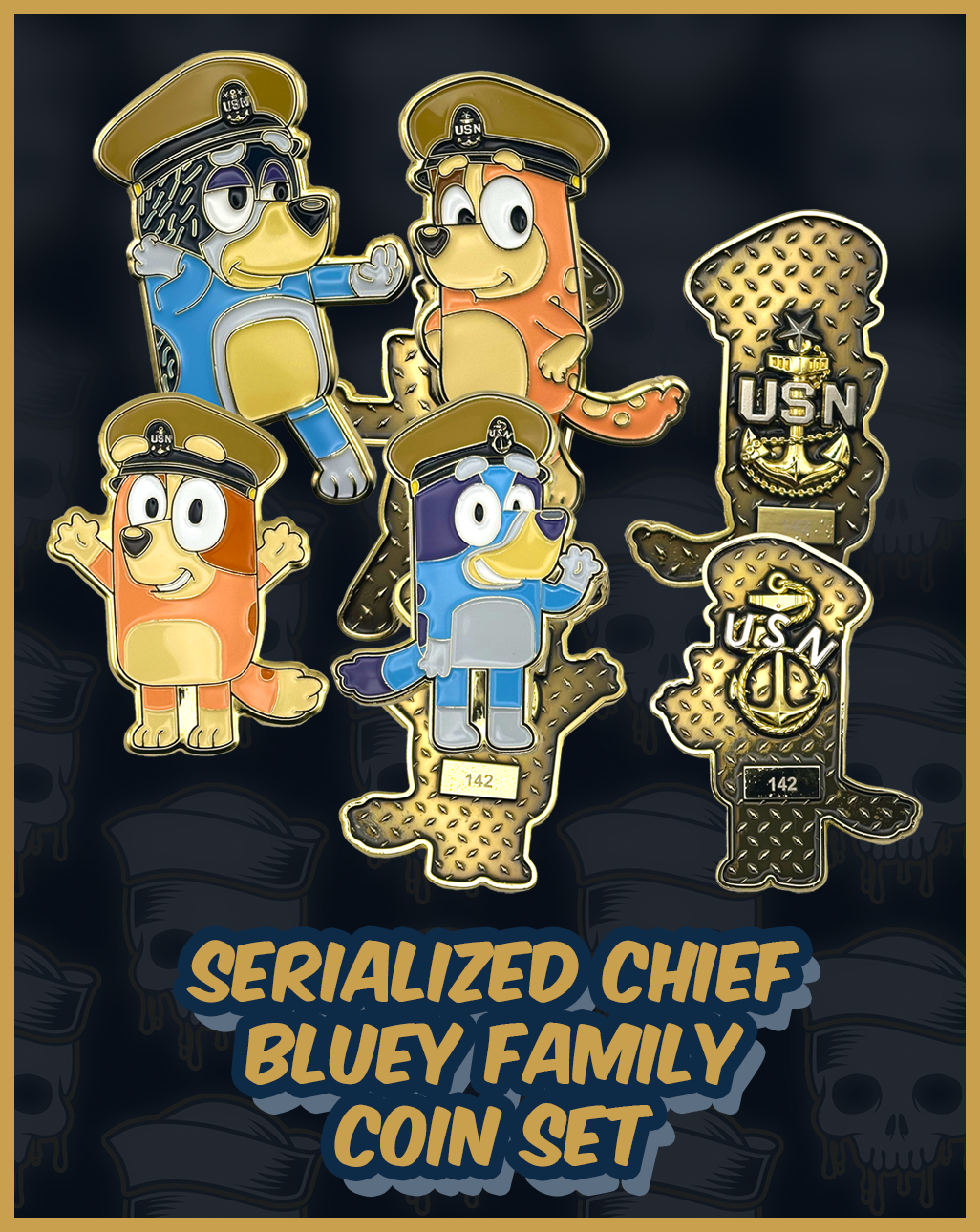 Bluey Family Sets Challenge Coins – Southpaw Squid Designs