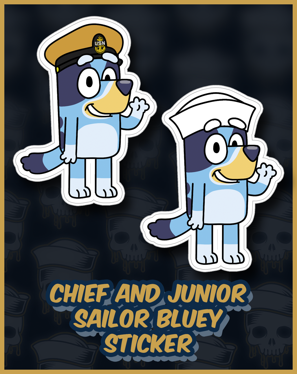 Chief and Junior Sailor Bluey Stickers
