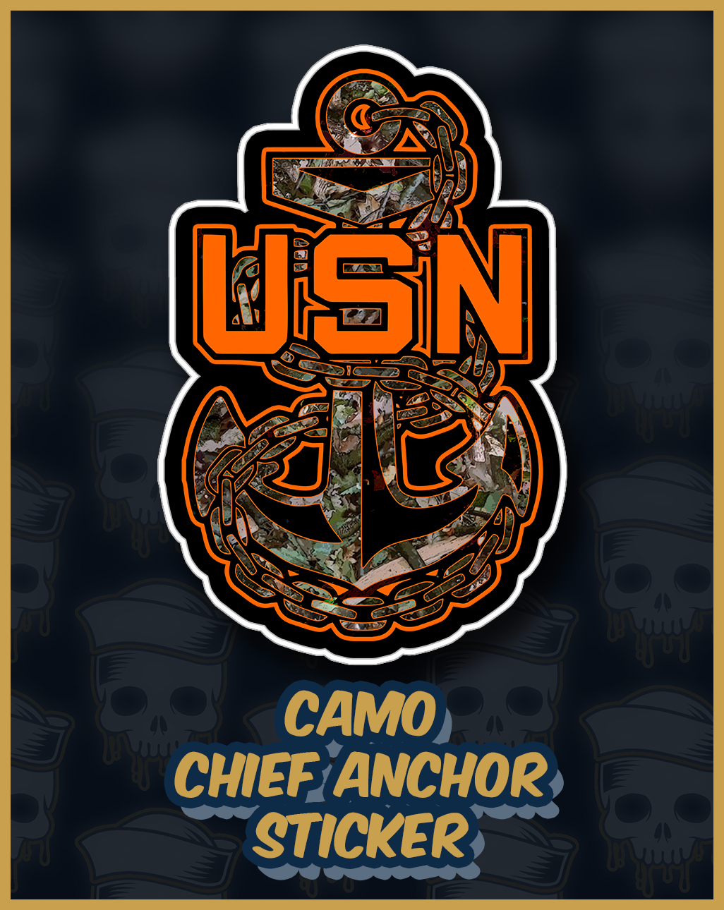 Camo Chief Anchor Sticker