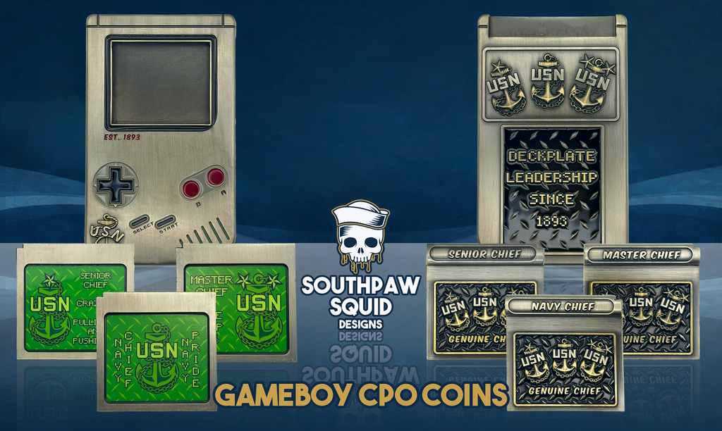 Gameboy CPO with Cartridge Set Challenge Coins