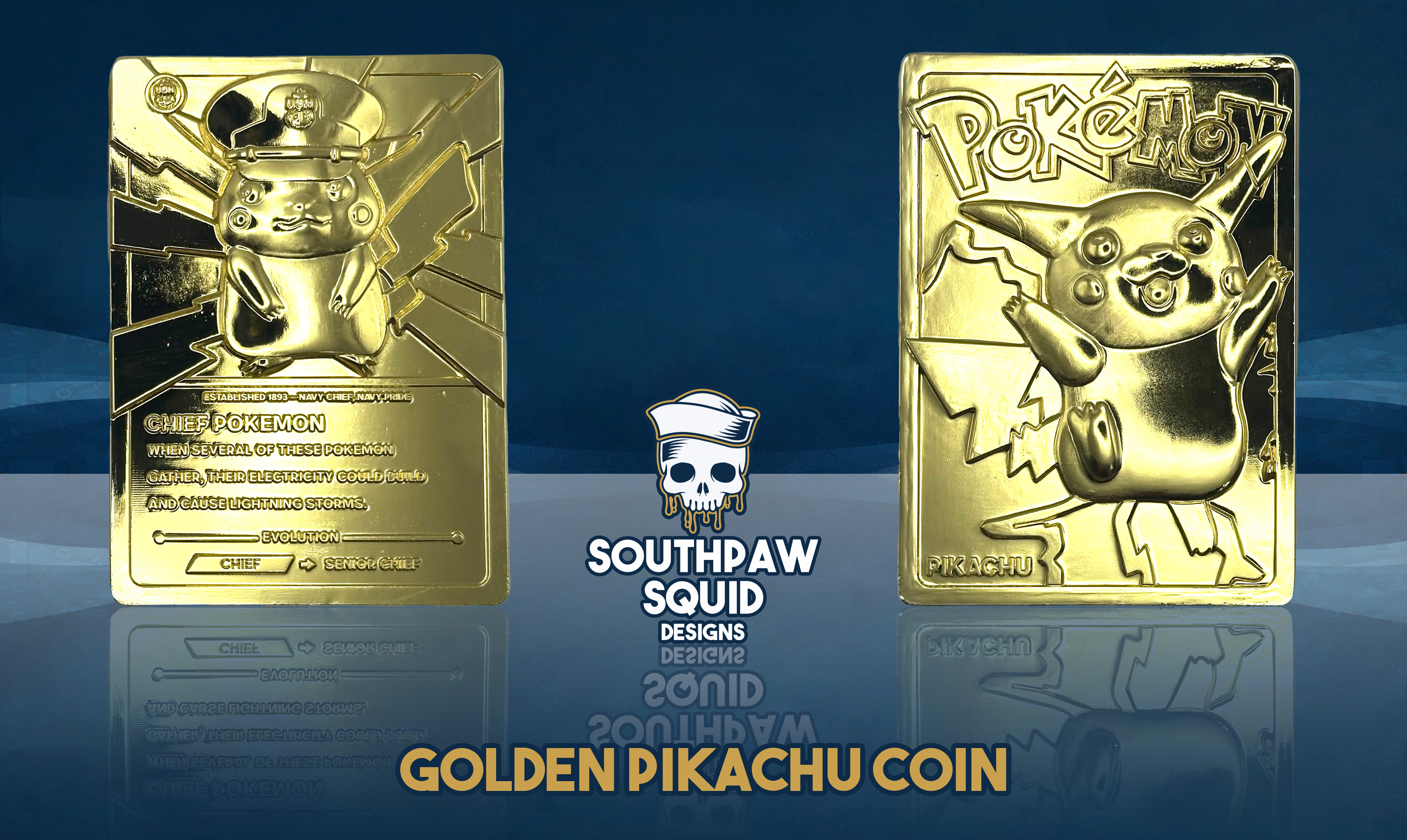 Golden Pikachu 1999 Burger King Card Challenge Coin