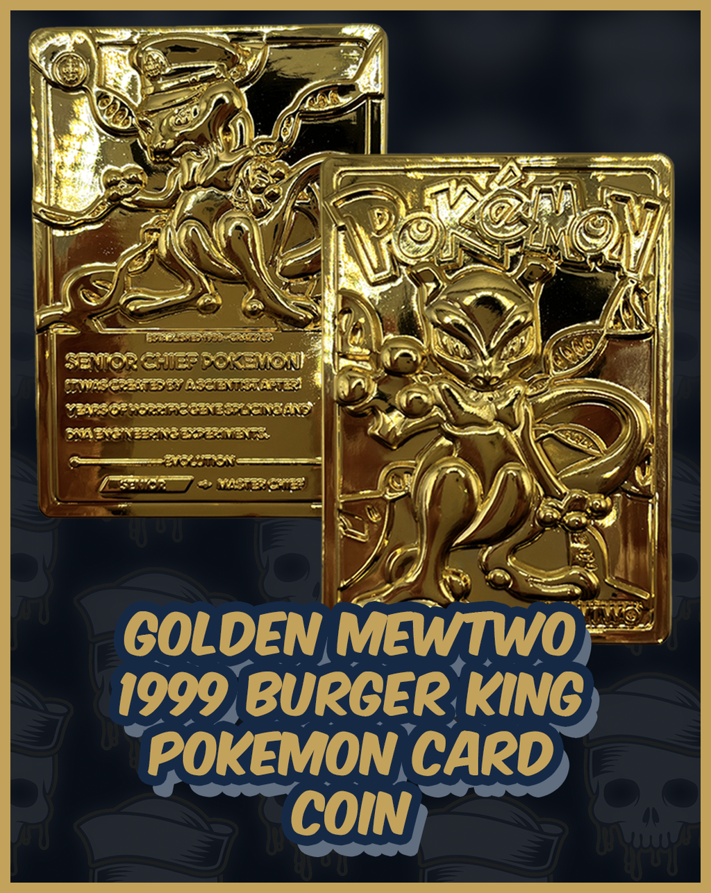 Golden Mewtwo 1999 Burger King Card Challenge Coin