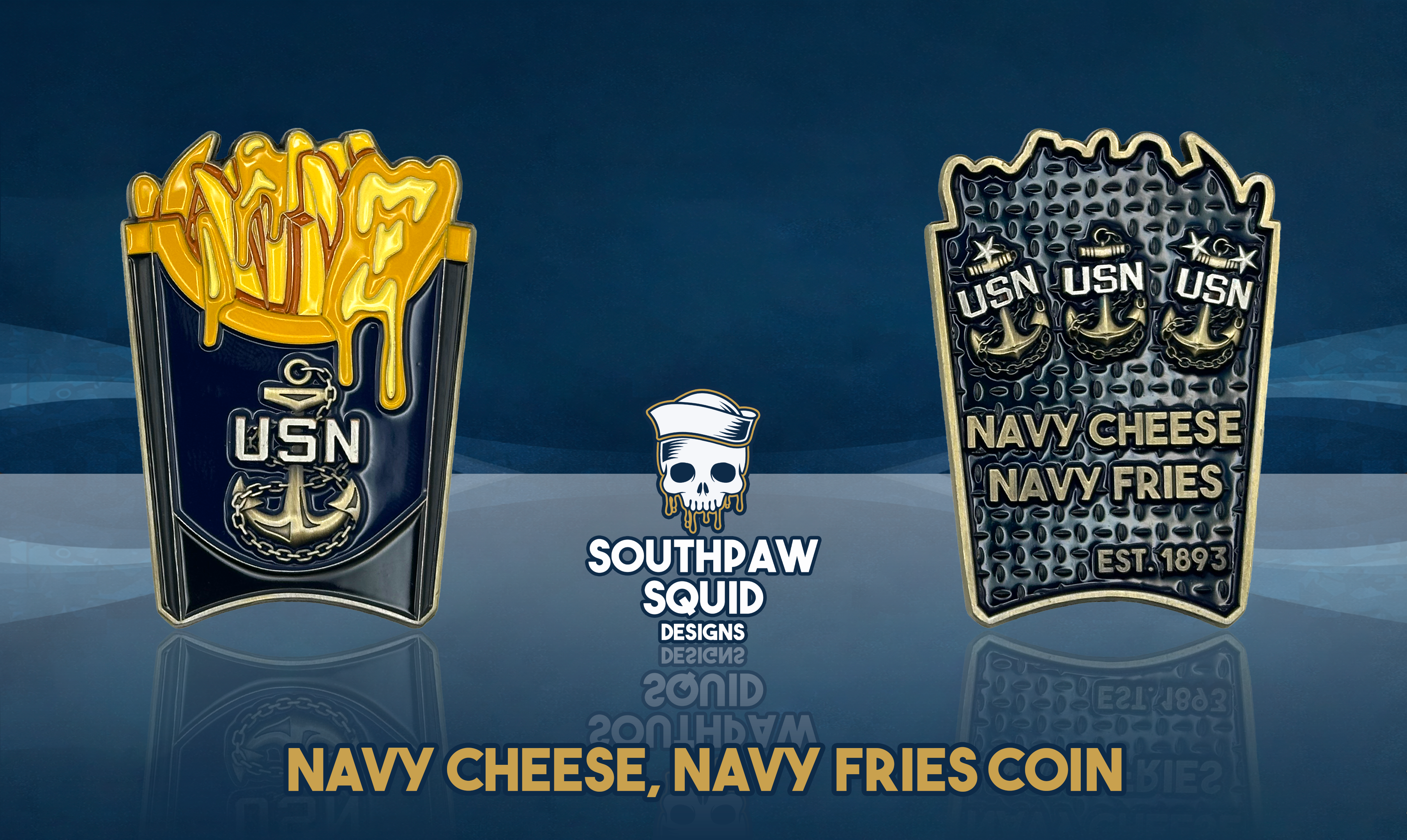 Navy Cheese Navy Fries Challenge Coin