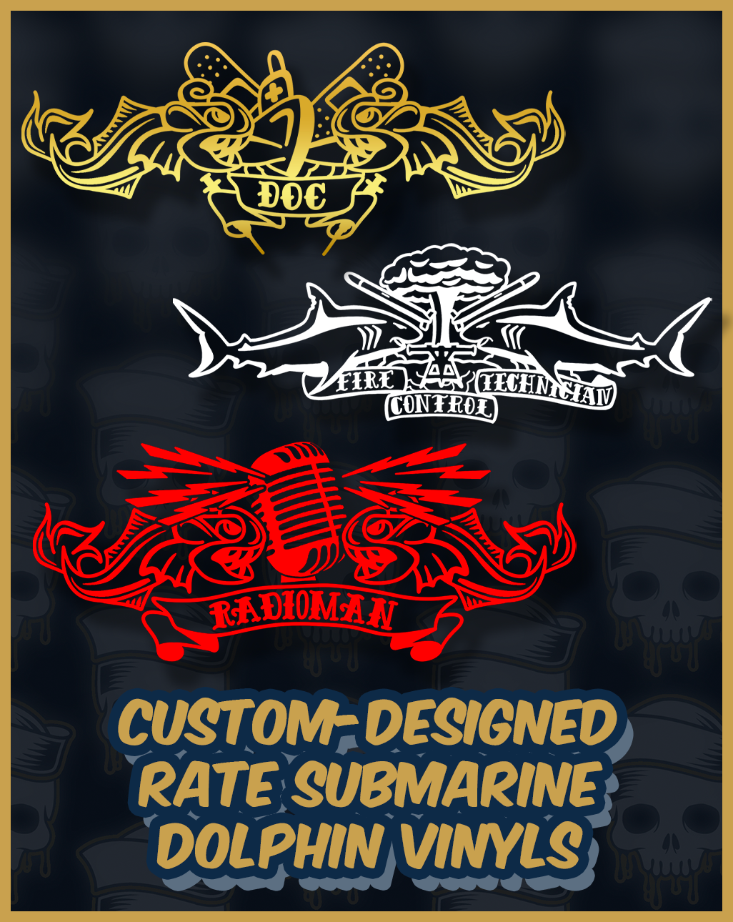 Custom-Designed Rate Submarine Dolphin Vinyls
