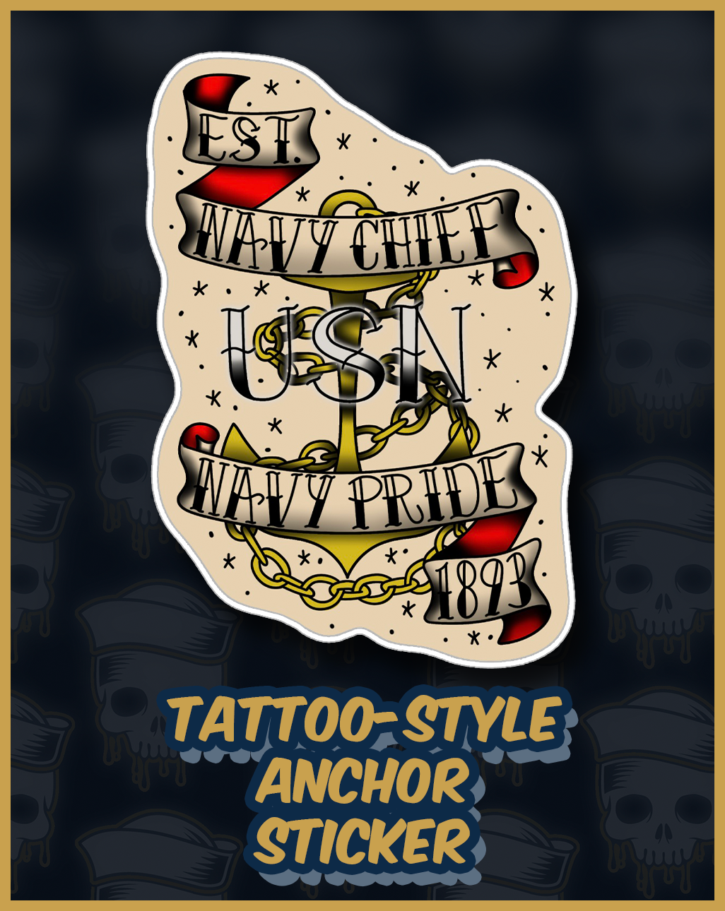 Tattoo-Style Anchor Sticker