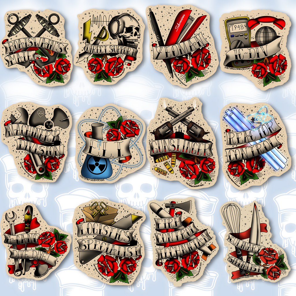 Tattoo-style Custom Designed Rate Stickers