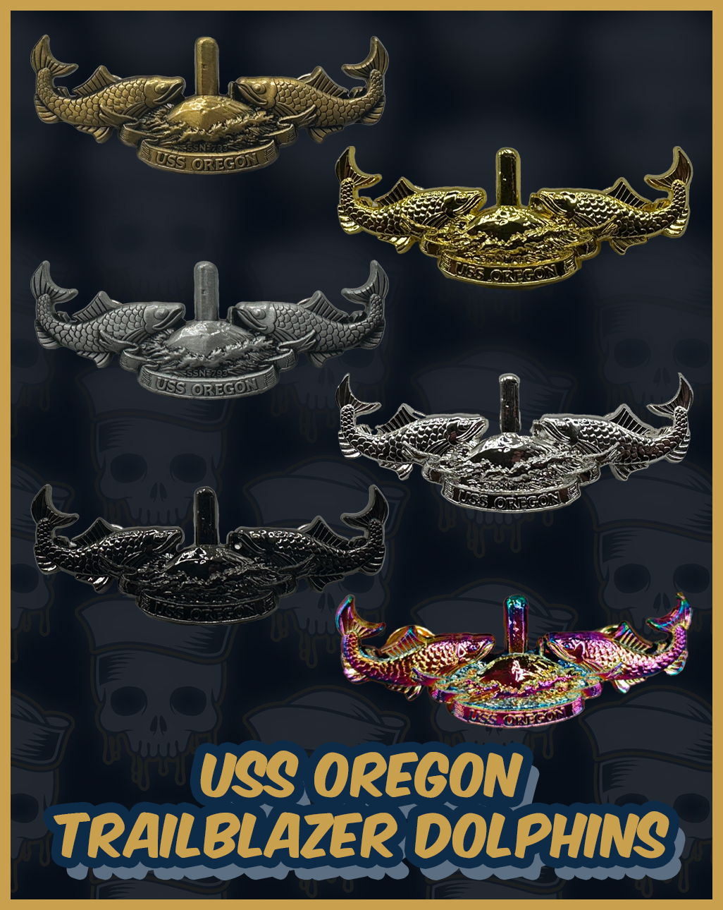 USS Oregon Custom-Designed Dolphin Pin