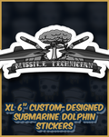 XL 6" Custom-Designed Submarine Dolphin Stickers